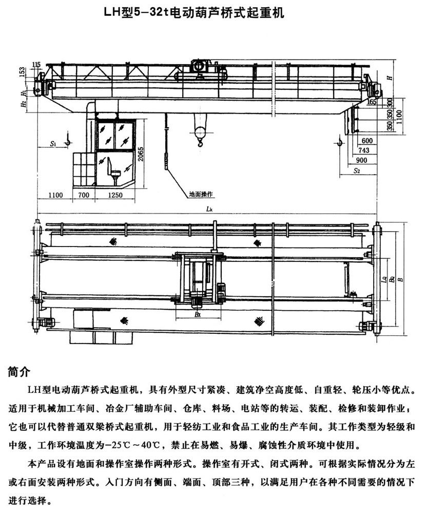 LH型電動(dòng)葫蘆橋式起重機